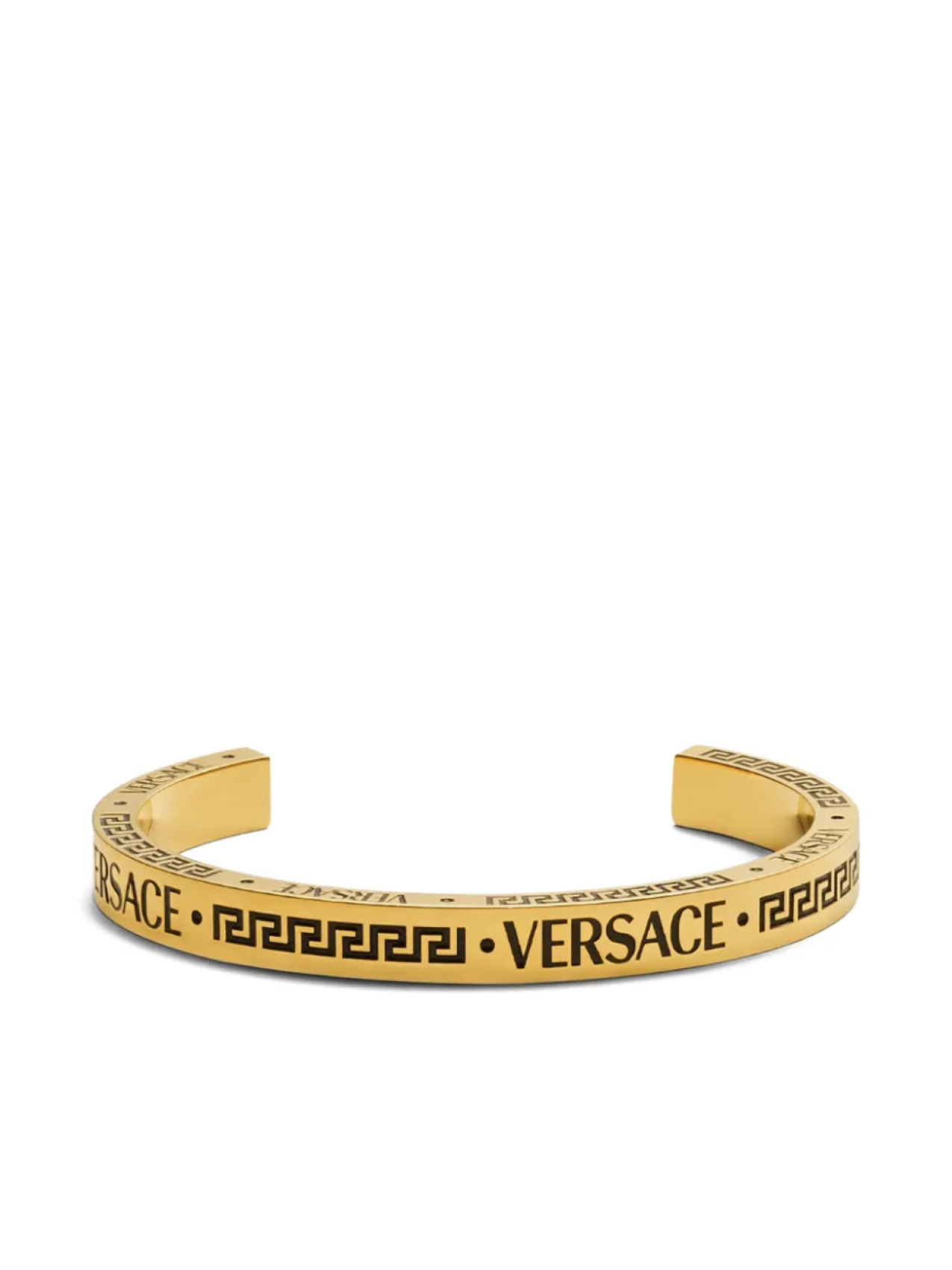 

Браслет-манжета с гравировкой логотипа Versace, золотой