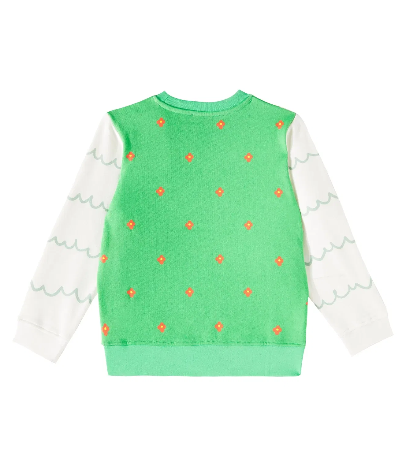 Свитшот хлопковый с принтом Stella Mccartney Kids, зеленый — фото 3