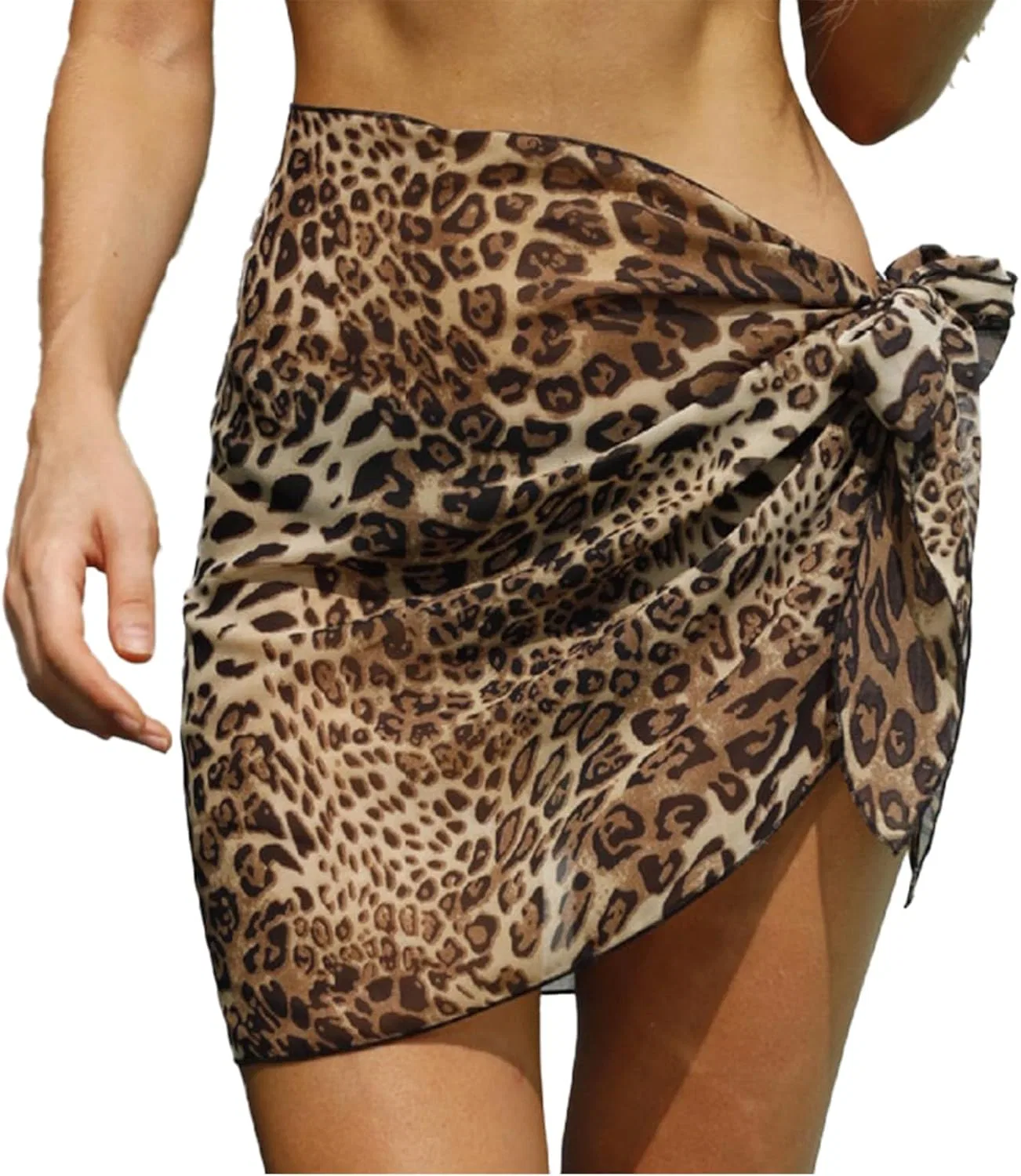 Женский пляжный саронг из шифона SIWEN, Leopard Print