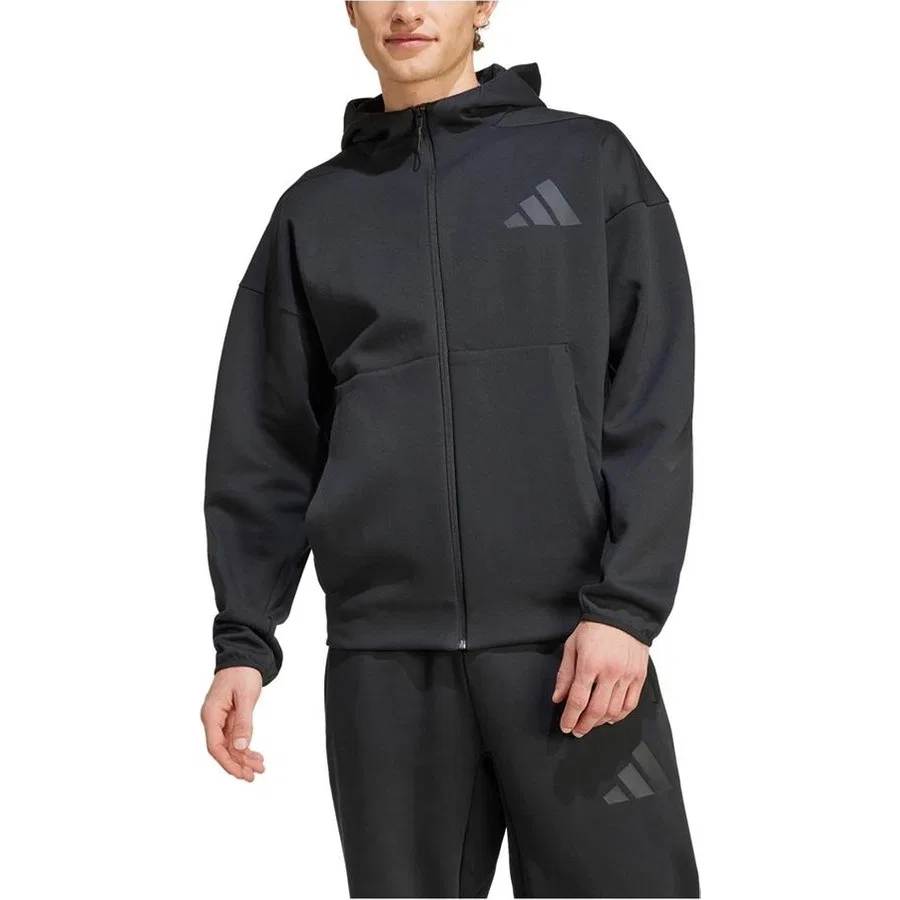 Свитшот мужской с капюшоном Z.N.E. FZ adidas, Черный — фото 4