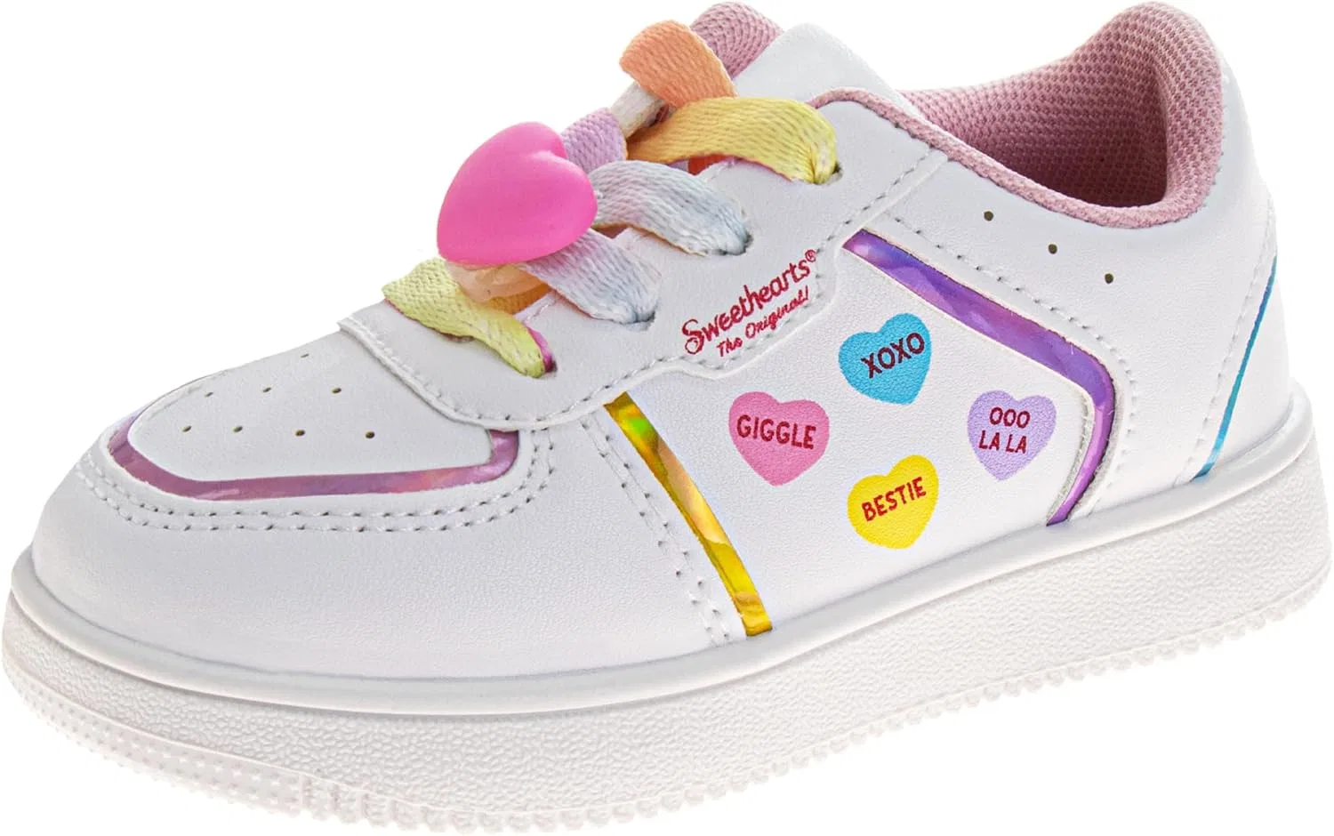 Детские кеды для девочек с принтом Heart Josmo, White Multi