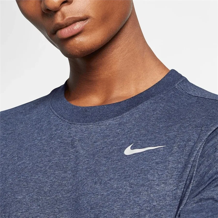 Футболка спортивная с принтом Nike Dri-FIT Tee Crew Solid, Цвет 473 — фото 4