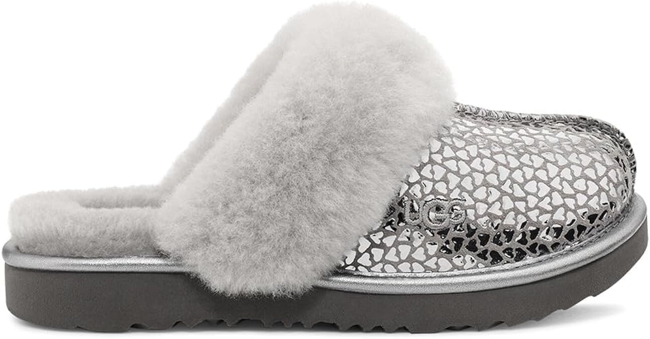 Детские тапочки UGG унисекс K Cozy Ii Gel Hearts, серебряный — фото 2