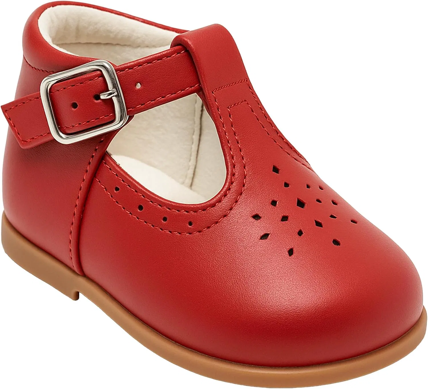 Детские туфли Мэри Джейн с пряжкой из кожи SIRRI, Red