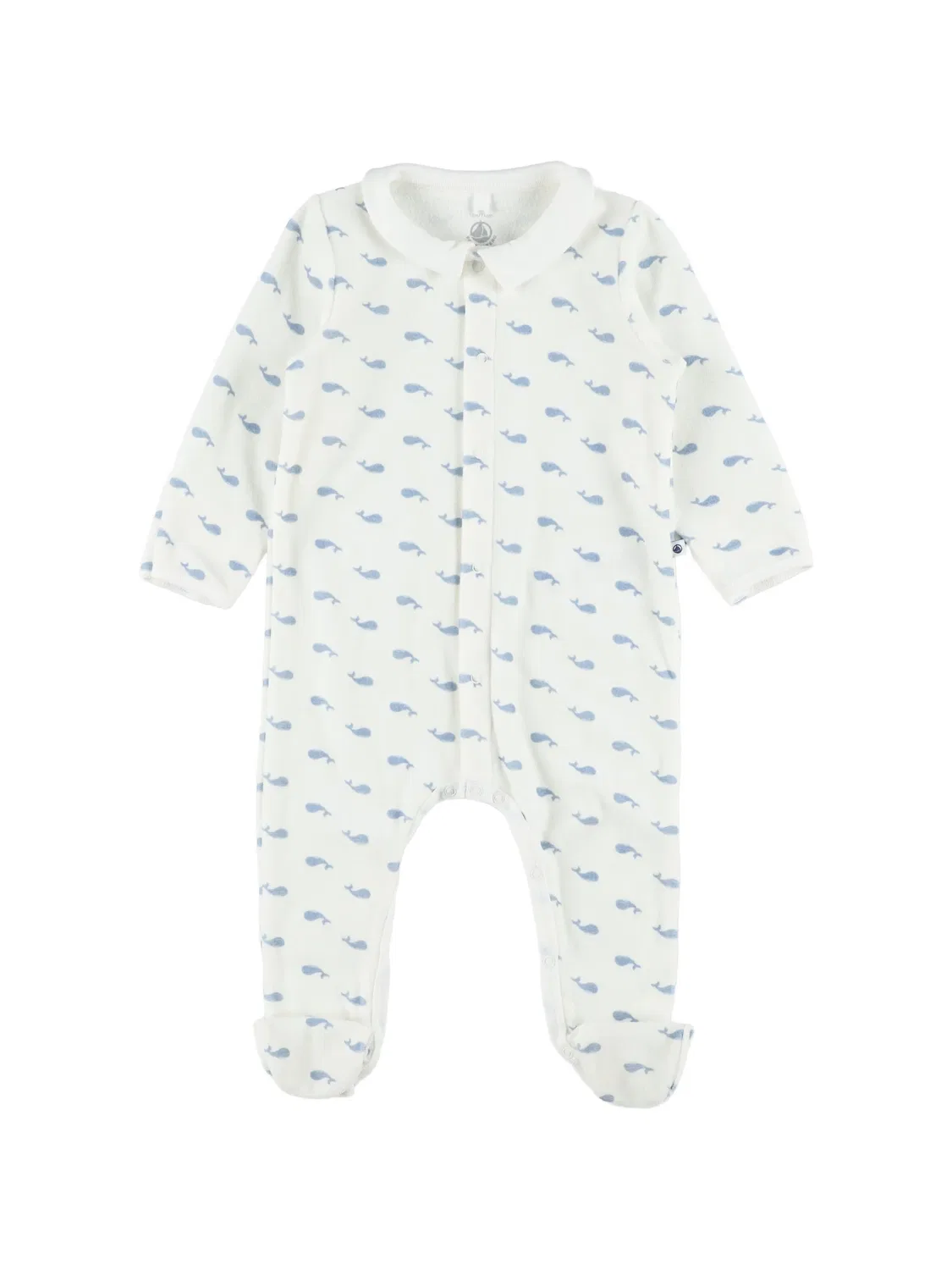 Пижама с воротником Питер Пэн и принтом Petit Bateau, нейтральные цвета