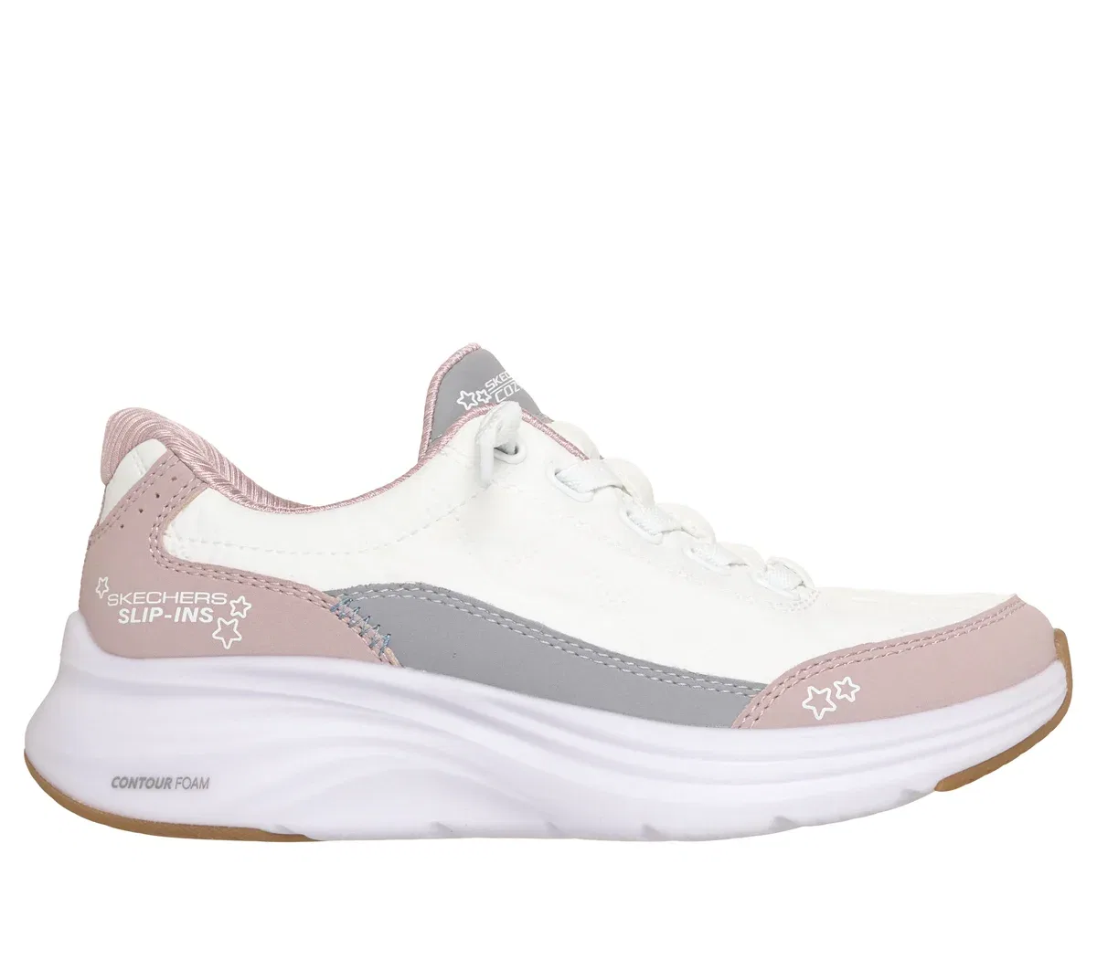 Детские слипоны Contour Foam - Cozy Fit Skechers, белый/лавандовый