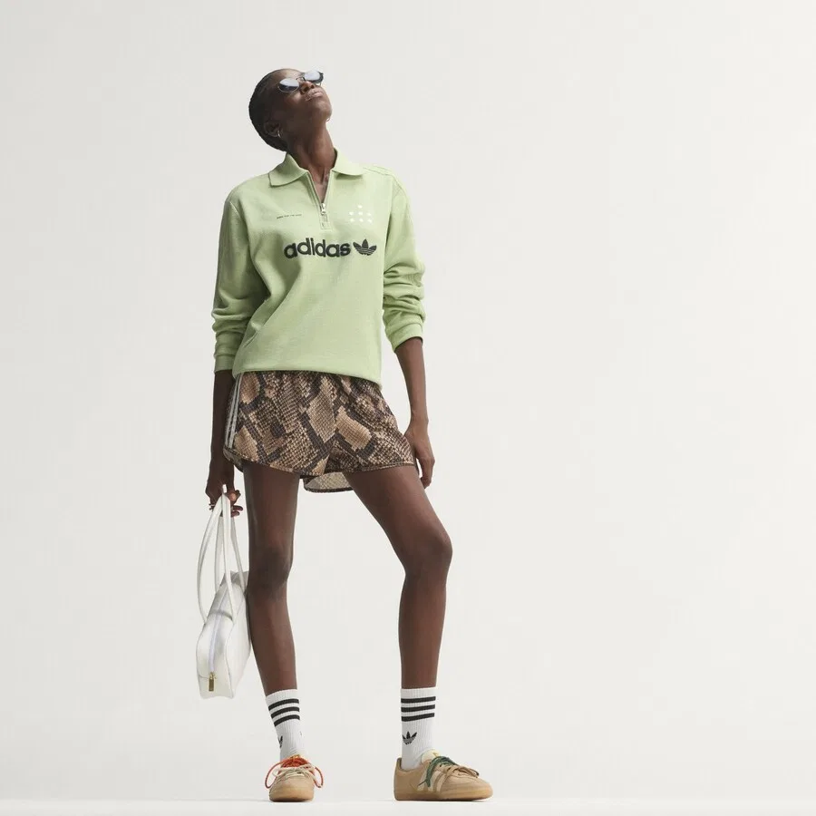 Шорты ADIDAS ORIGINALS свободного кроя темно-бежевого цвета — фото 4