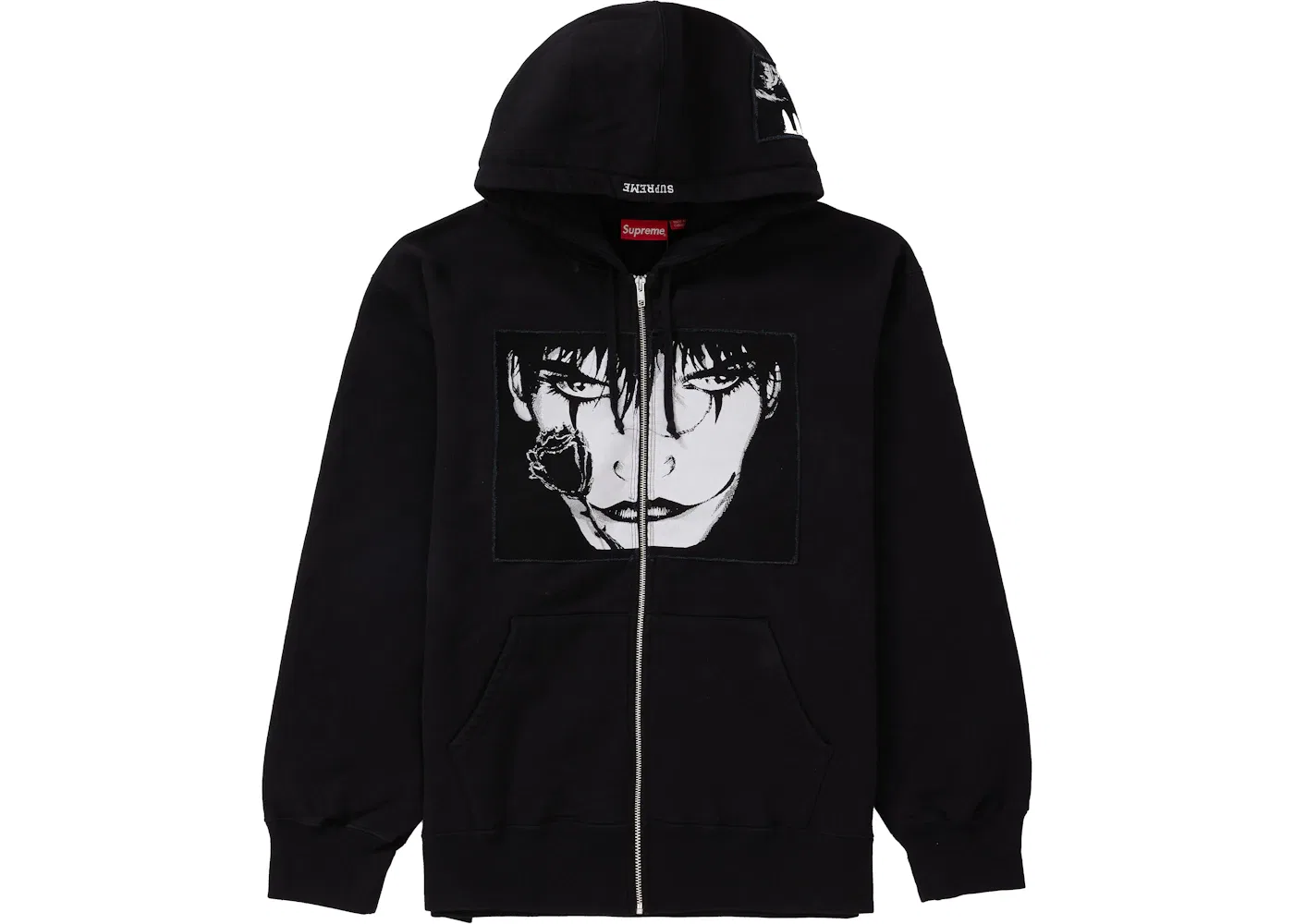 Мужская худи на молнии с принтом The Crow Supreme, Black