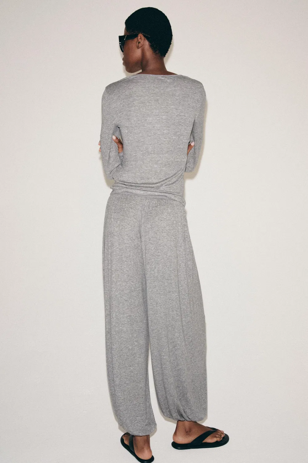 Брюки Саруэль ZARA, Grey — фото 4