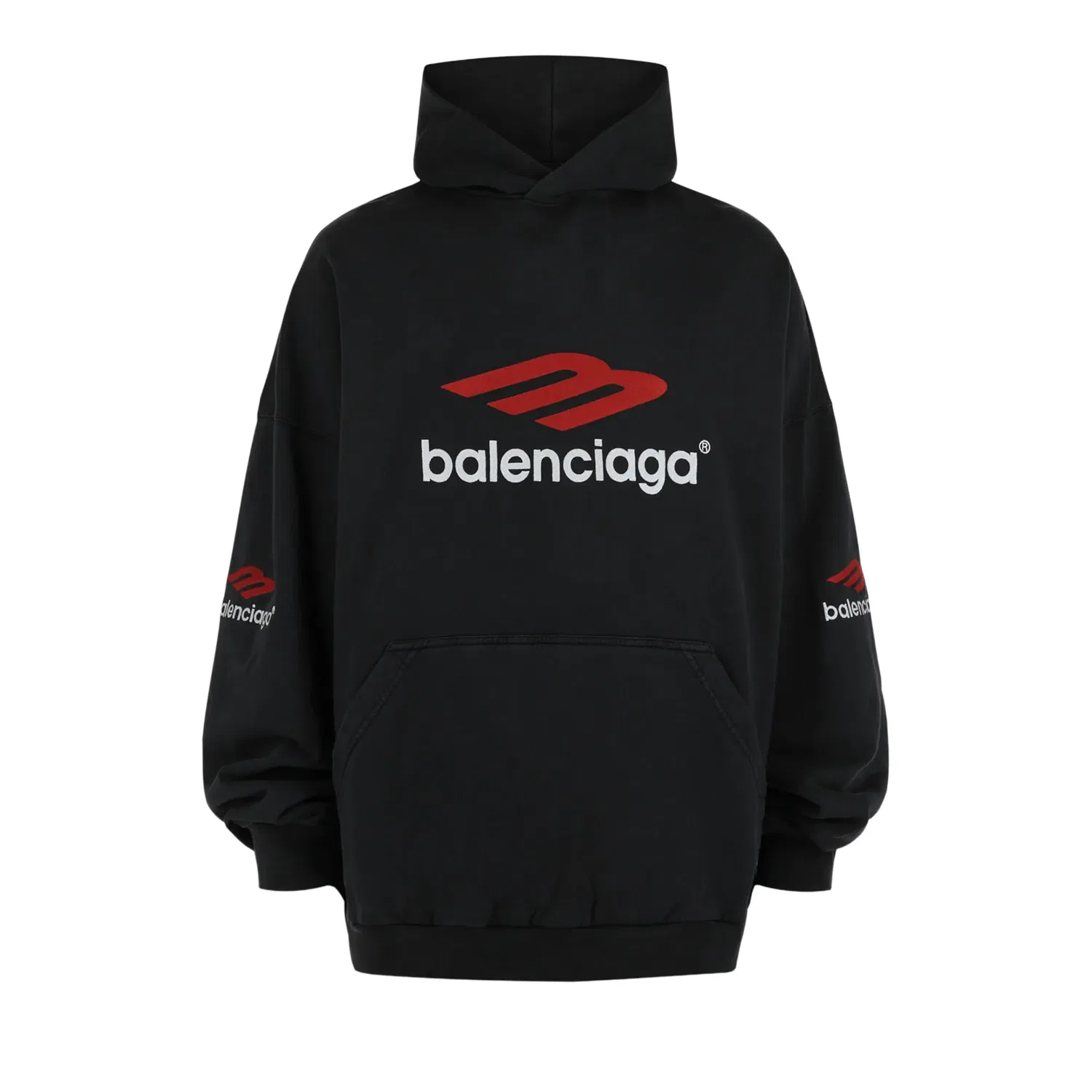 Худи Balenciaga 3B Sports Icon Oversized, черный