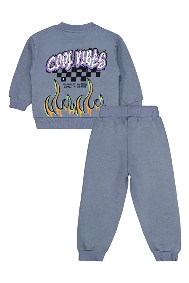 Детский спортивный костюм для мальчиков с принтом Los Angeles Alev Printed Civil Boys, Anthracite — фото 4