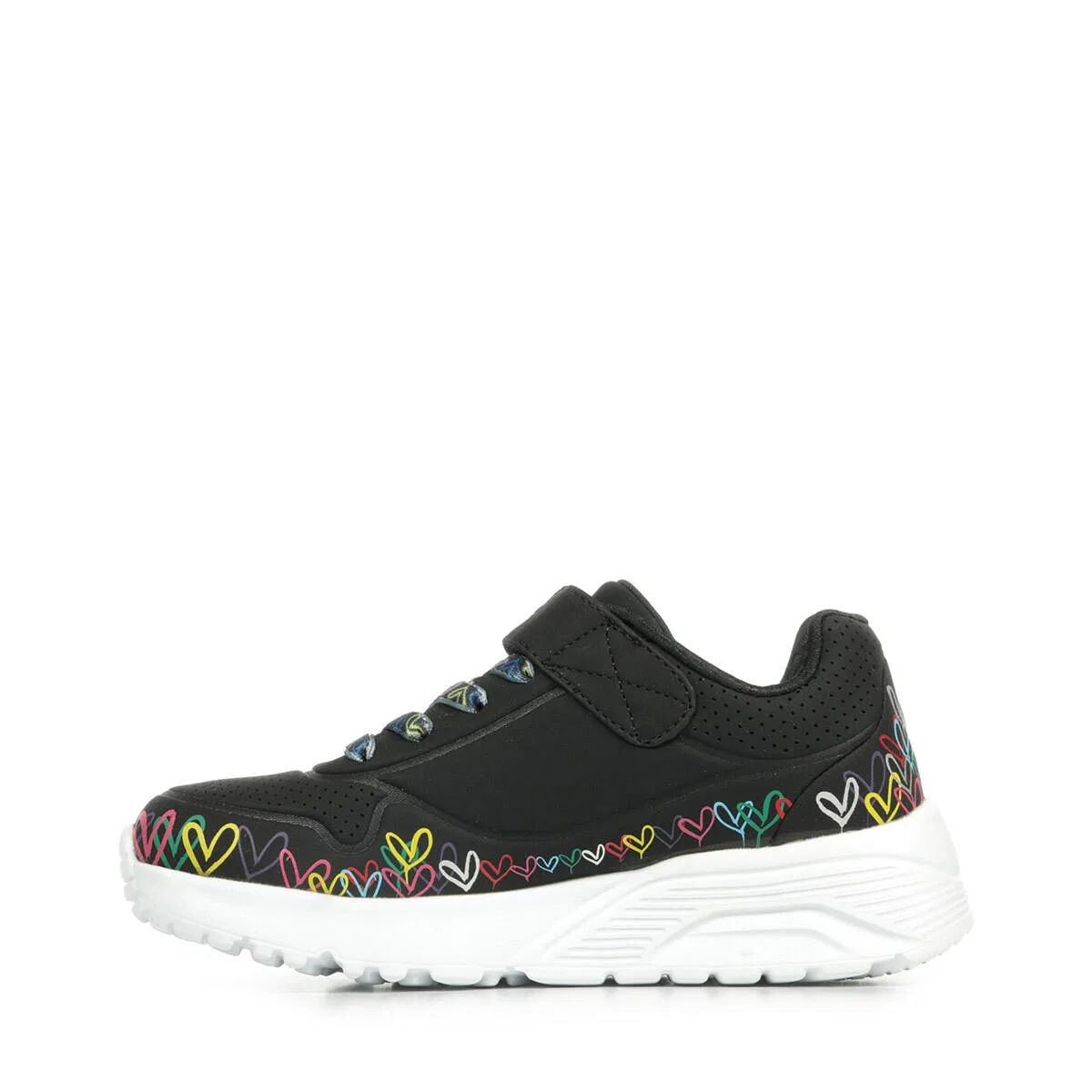 Детские кроссовки для девочек с принтом UNO LITE HEART CRAZE Skechers, Schwarz Bunt — фото 4