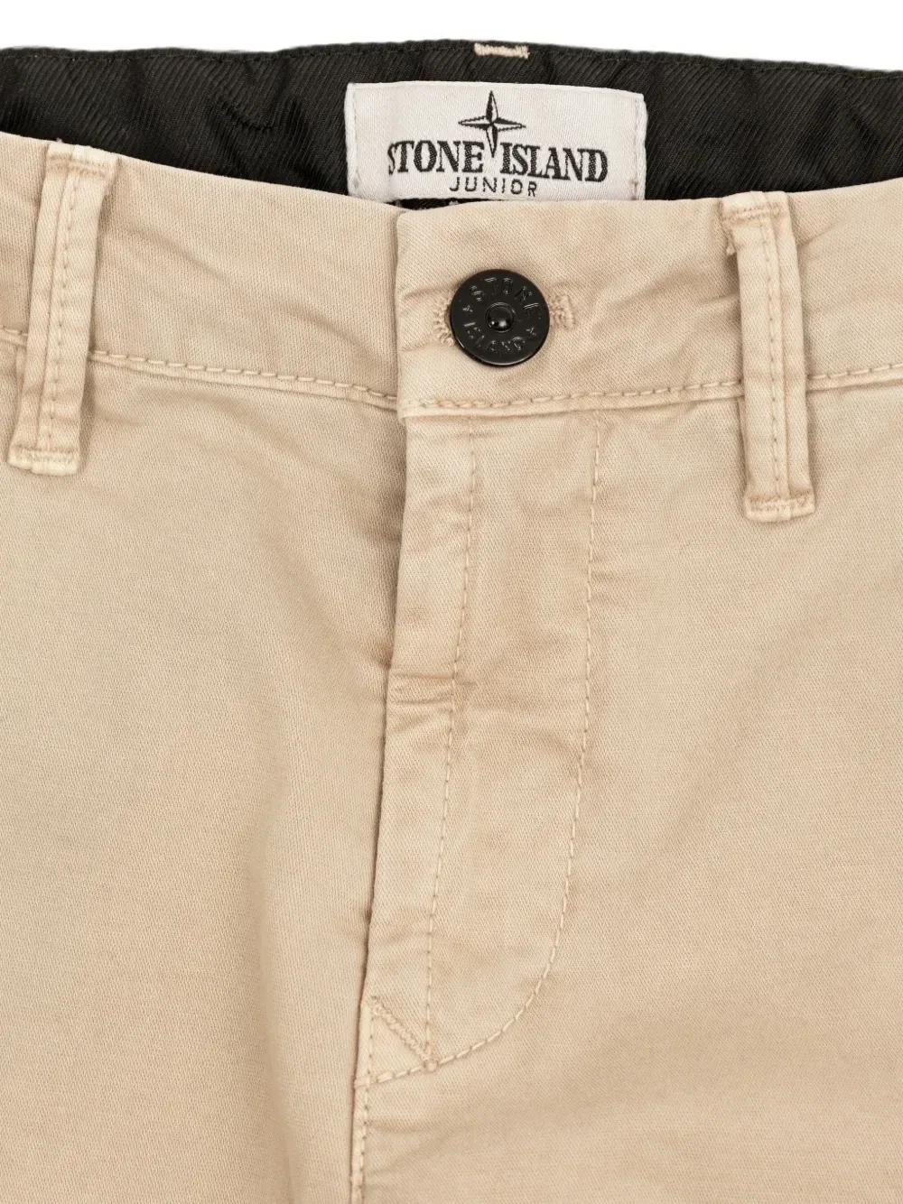 Карго-брюки с логотипом-нашивкой Stone Island Junior, бежевый — фото 4