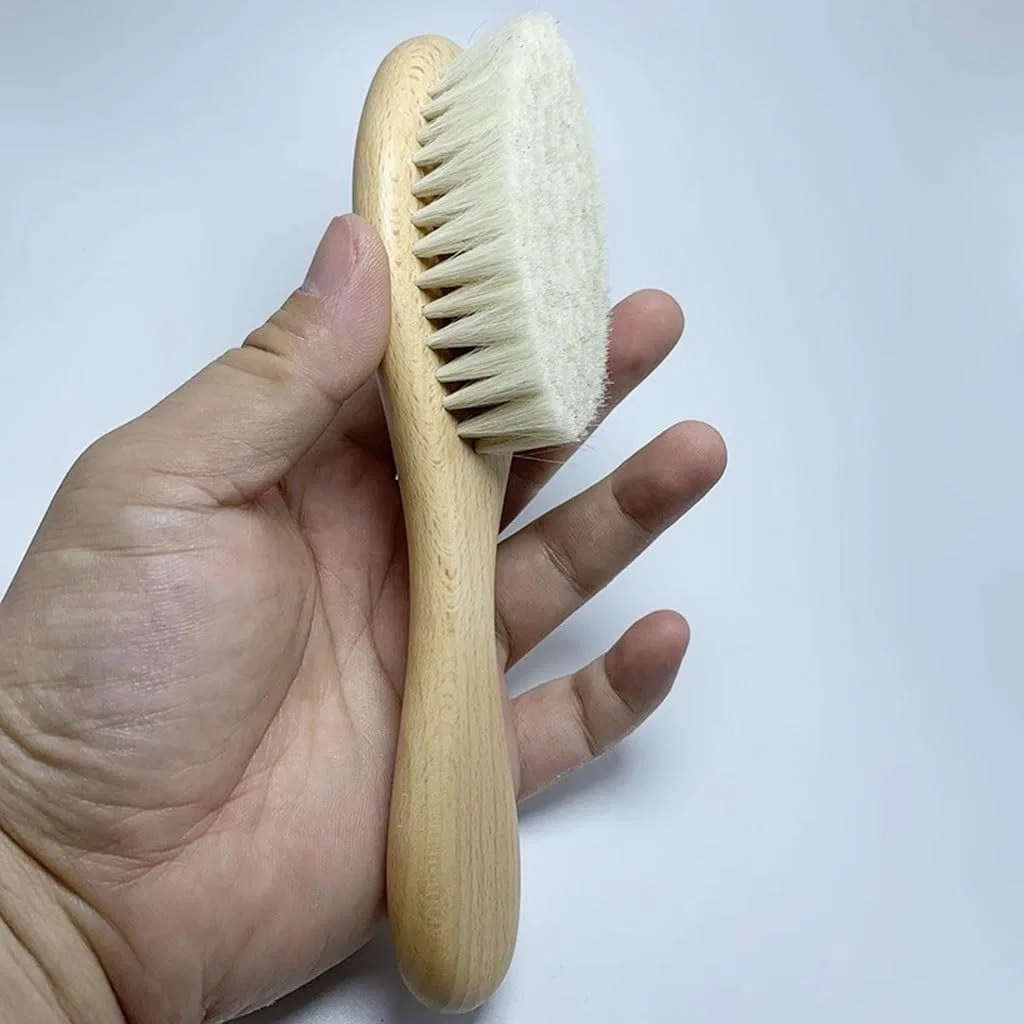Щетка для тела из бука и натуральной шерсти, 7.1 x 2 дюйма, Natural Generic — фото 3