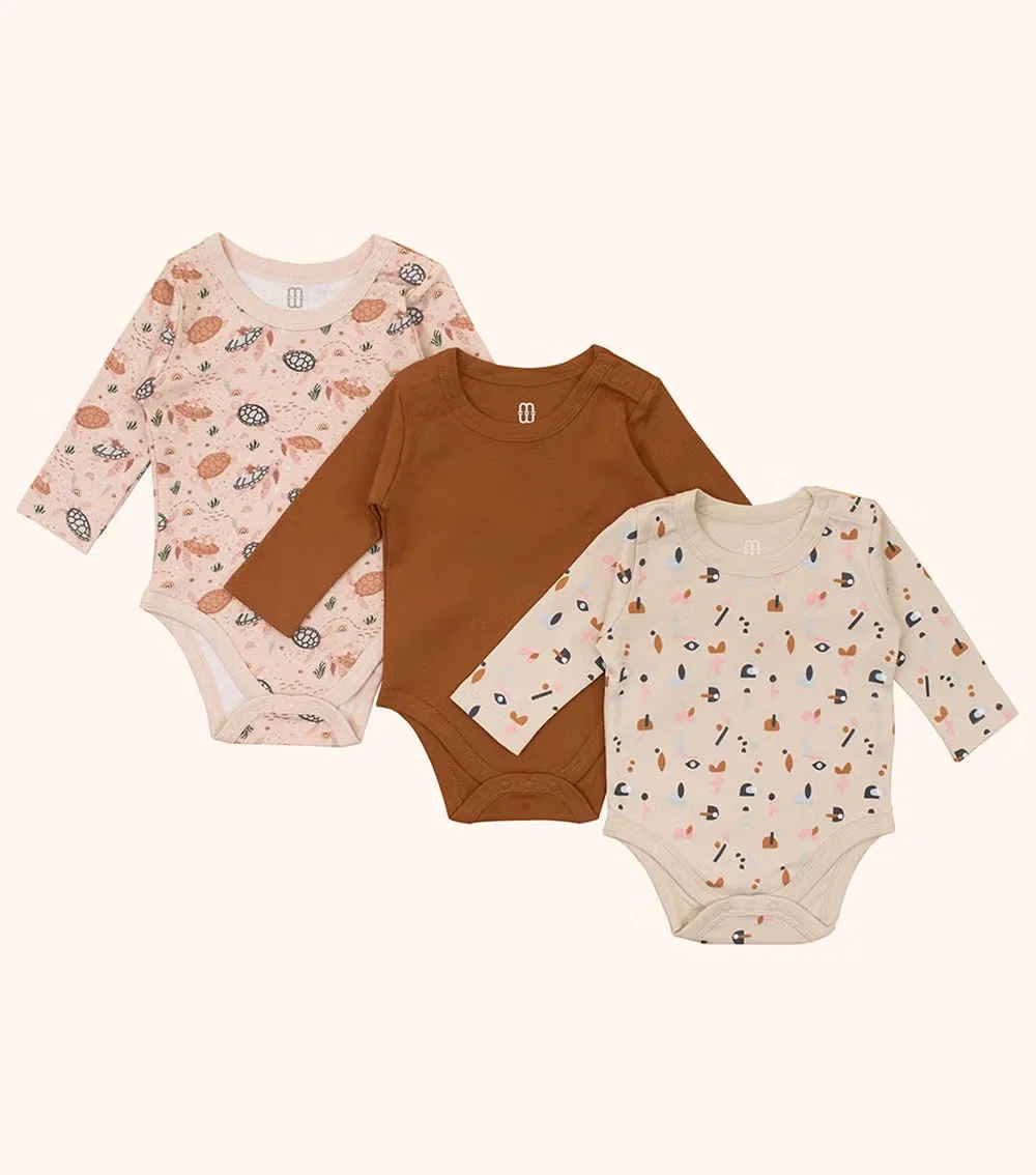 Боди-комбинезон с принтом с длинным рукавом комплект из 3 штук The Mom Store