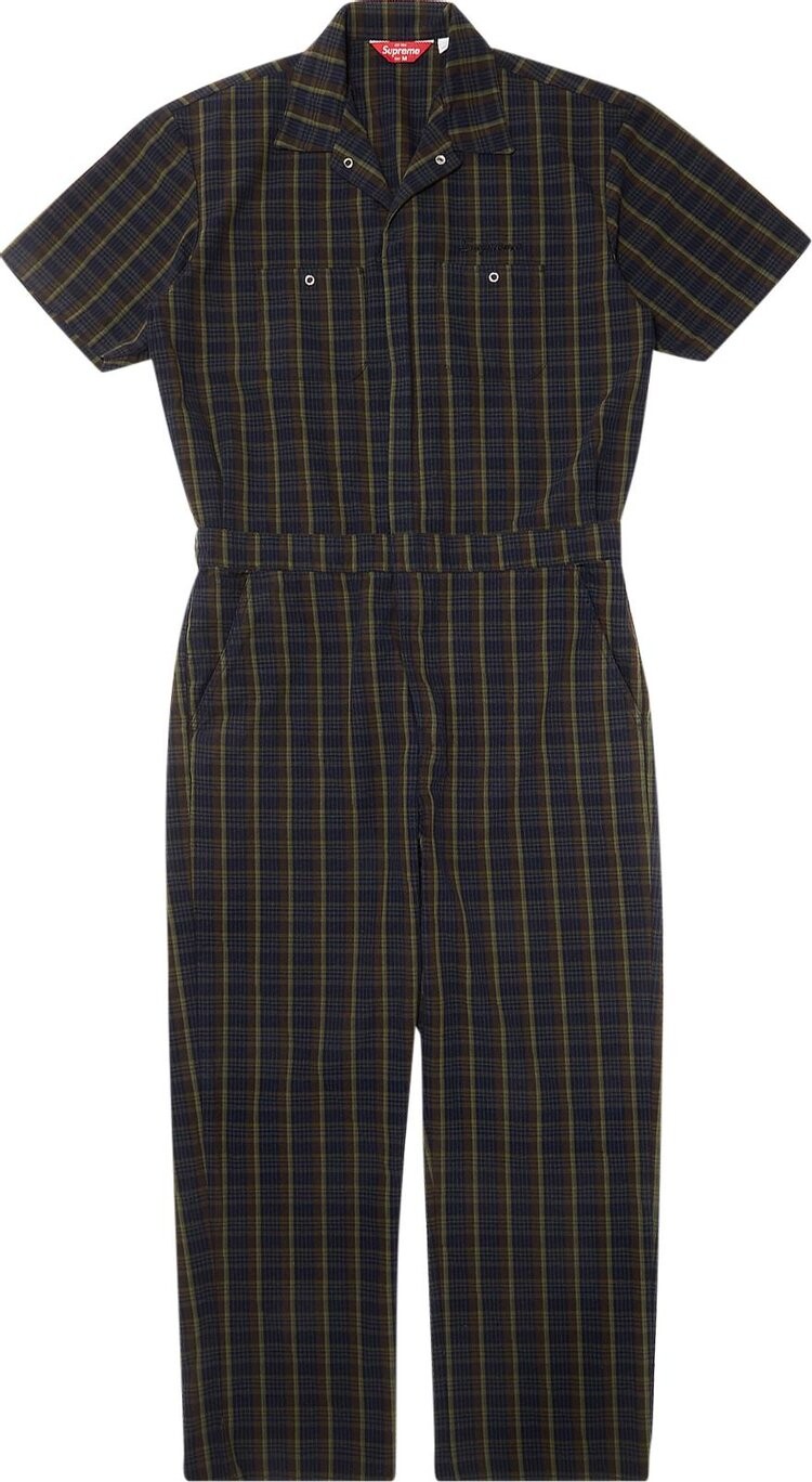 

Футболка Supreme Short-Sleeve Coverall 'Navy Plaid', синий
