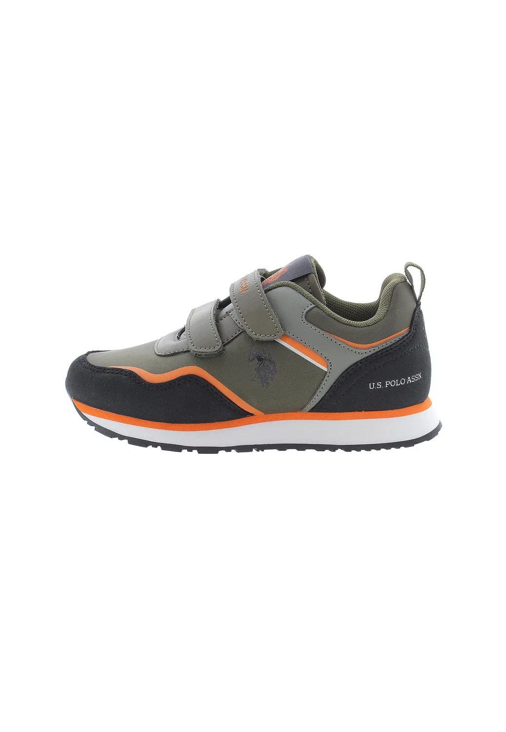 Детские кроссовки на липучке для мальчиков U.S. POLO ASSN., Army Green Black