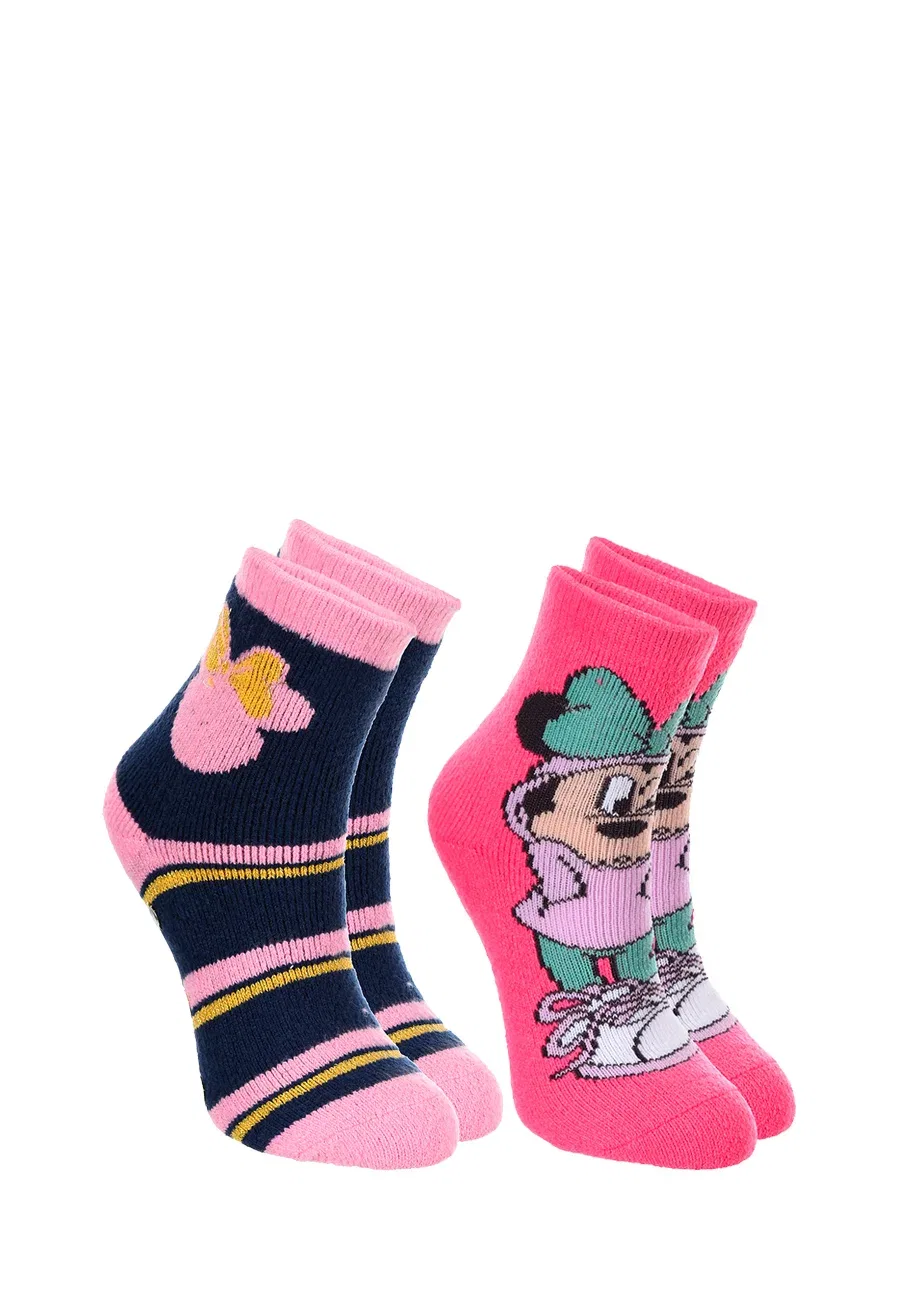 Минни Маус Kinder Mädchen Abs Socken 2 пары - носки-кроссовки Mickey & Minnie, Mehrfarbig