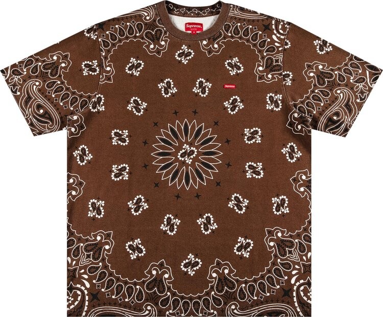 

Футболка Supreme Small Box Tee 'Brown Bandana', коричневый