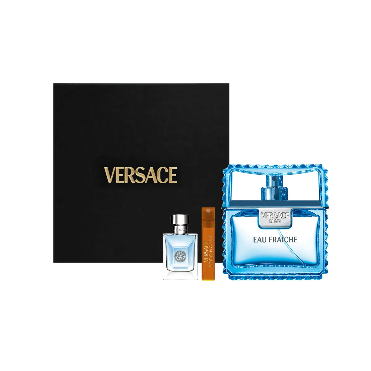 Мужской парфюмерный набор VERSACE Elegant Charm/Light Breeze, 50 мл + 5 мл + 1 мл