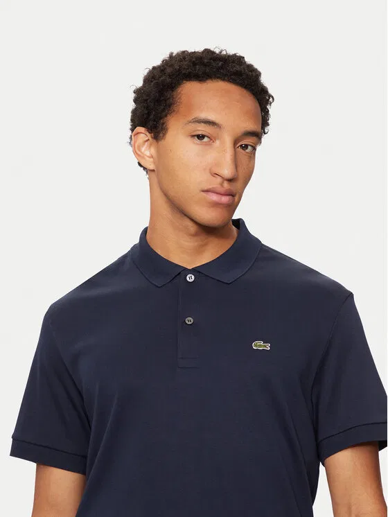 Поло Lacoste Regular Fit, темно-синий — фото 4