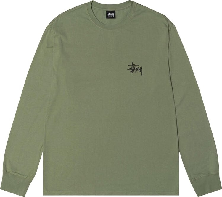 

Лонгслив Stussy Basic Pigment Dyed Long-Sleeve Tee 'Artichoke', зеленый