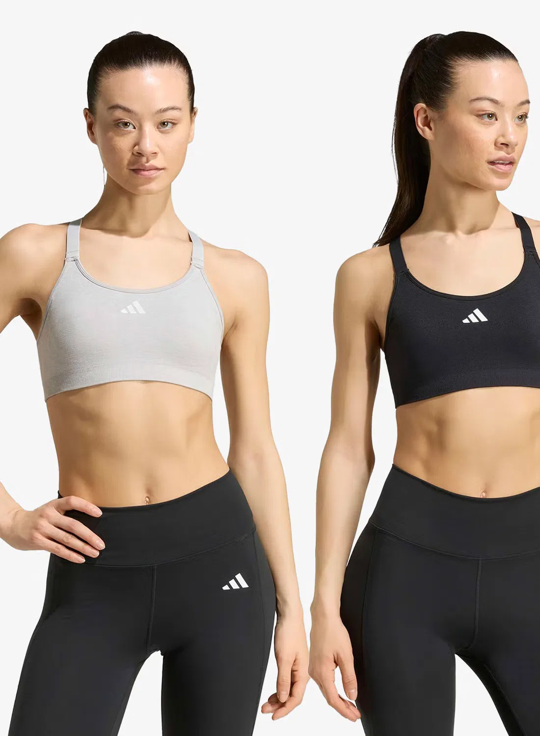 Бюстгальтер спортивный бесшовный комплект 2 шт Optime Adidas, черный