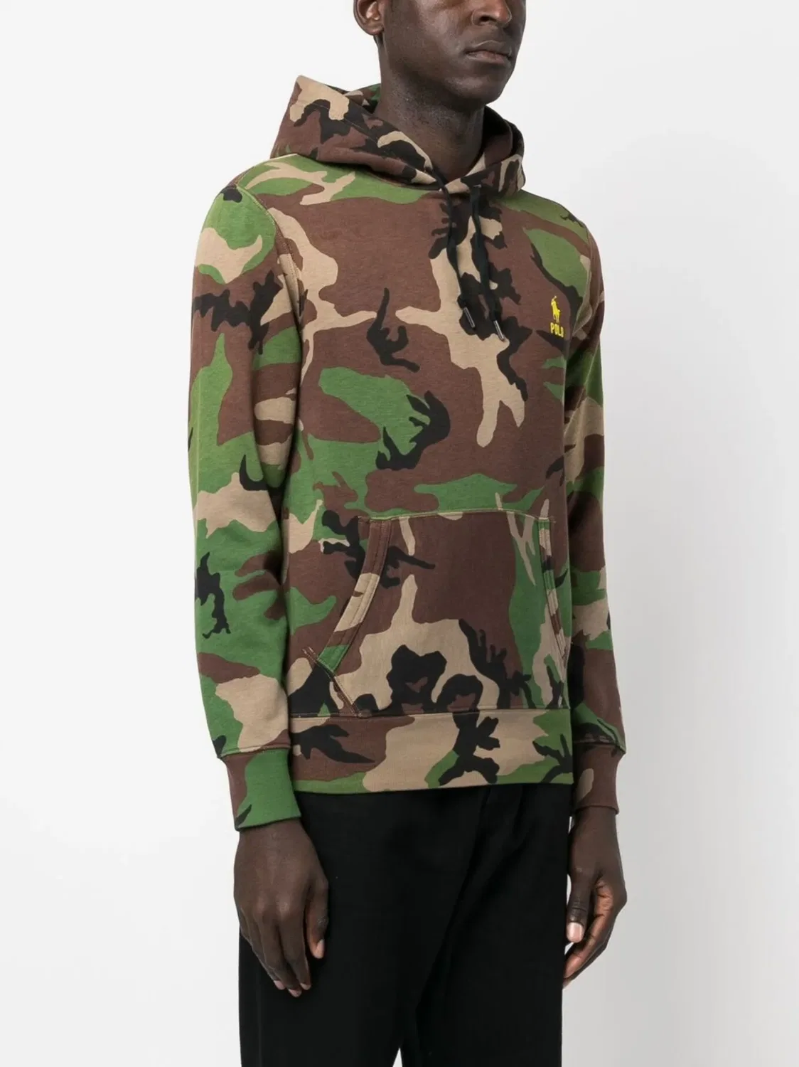 Худи с камуфляжным принтом и кулиской Polo Ralph Lauren, зеленый — фото 3