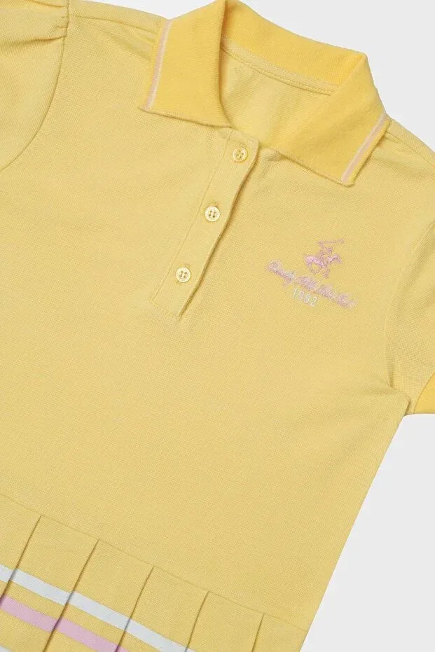 Детская футболка для девочек хлопковая Beverly Hills Polo Club, Yellow — фото 3