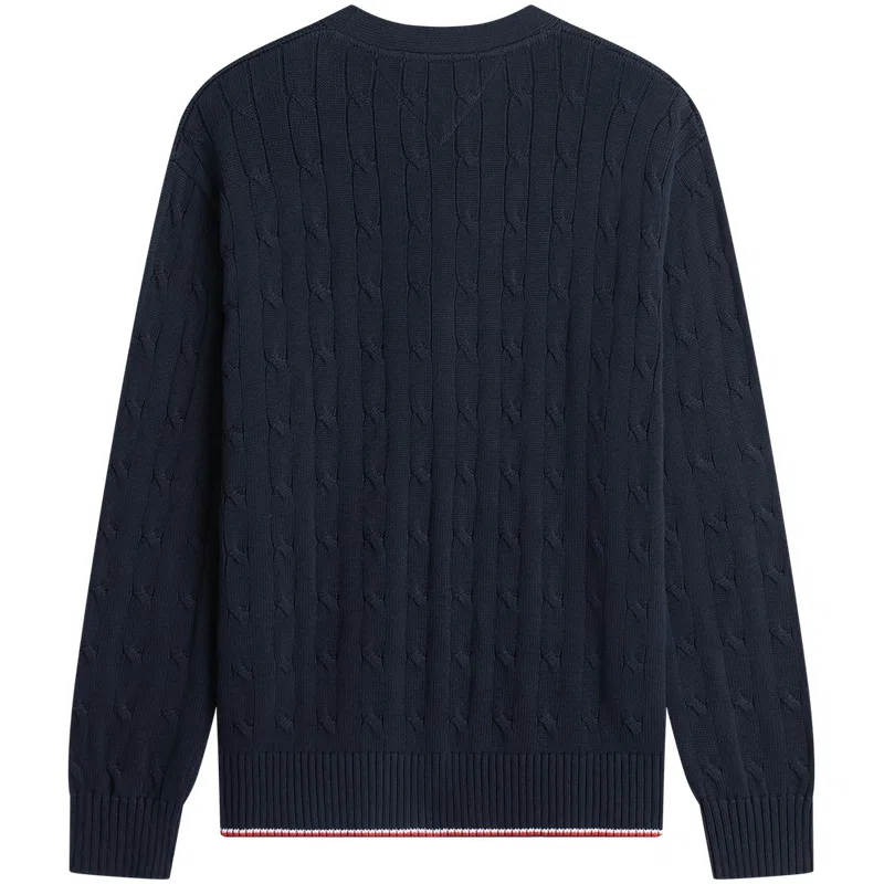 Джемпер мужской с V-образным вырезом, Tommy Hilfiger, Dark Gray White Stripes — фото 4