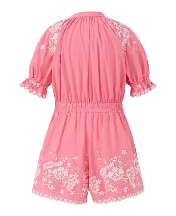 Детский комбинезон для девочек с вышивкой Selena Marlo Kids, Coral — фото 2