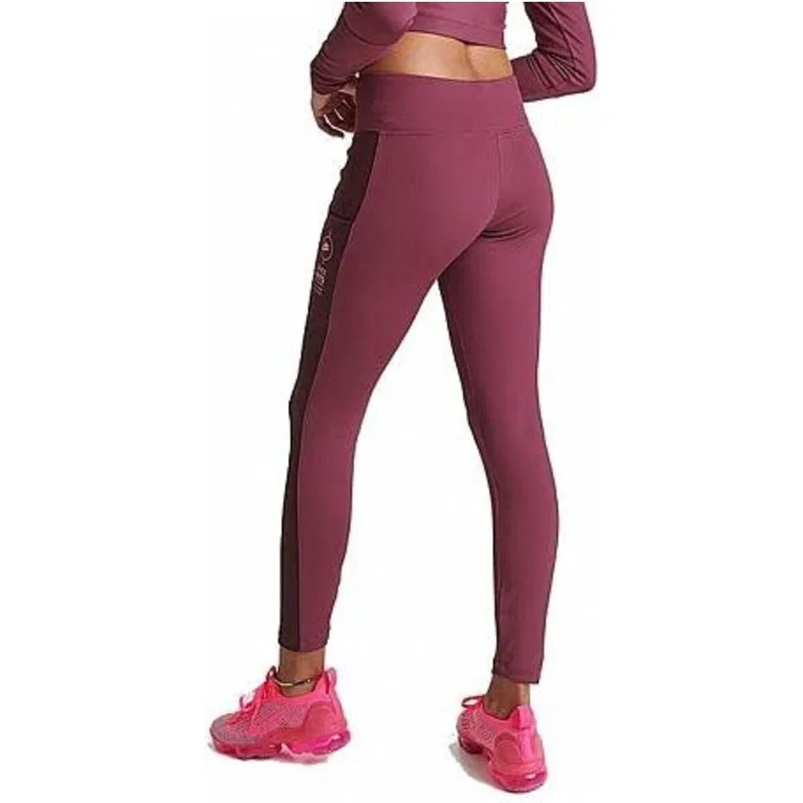 Спортивные леггинсы с водоотталкивающей пропиткой Nike W Nsw Tight Rib Su FD4237-653, Бордовый — фото 4