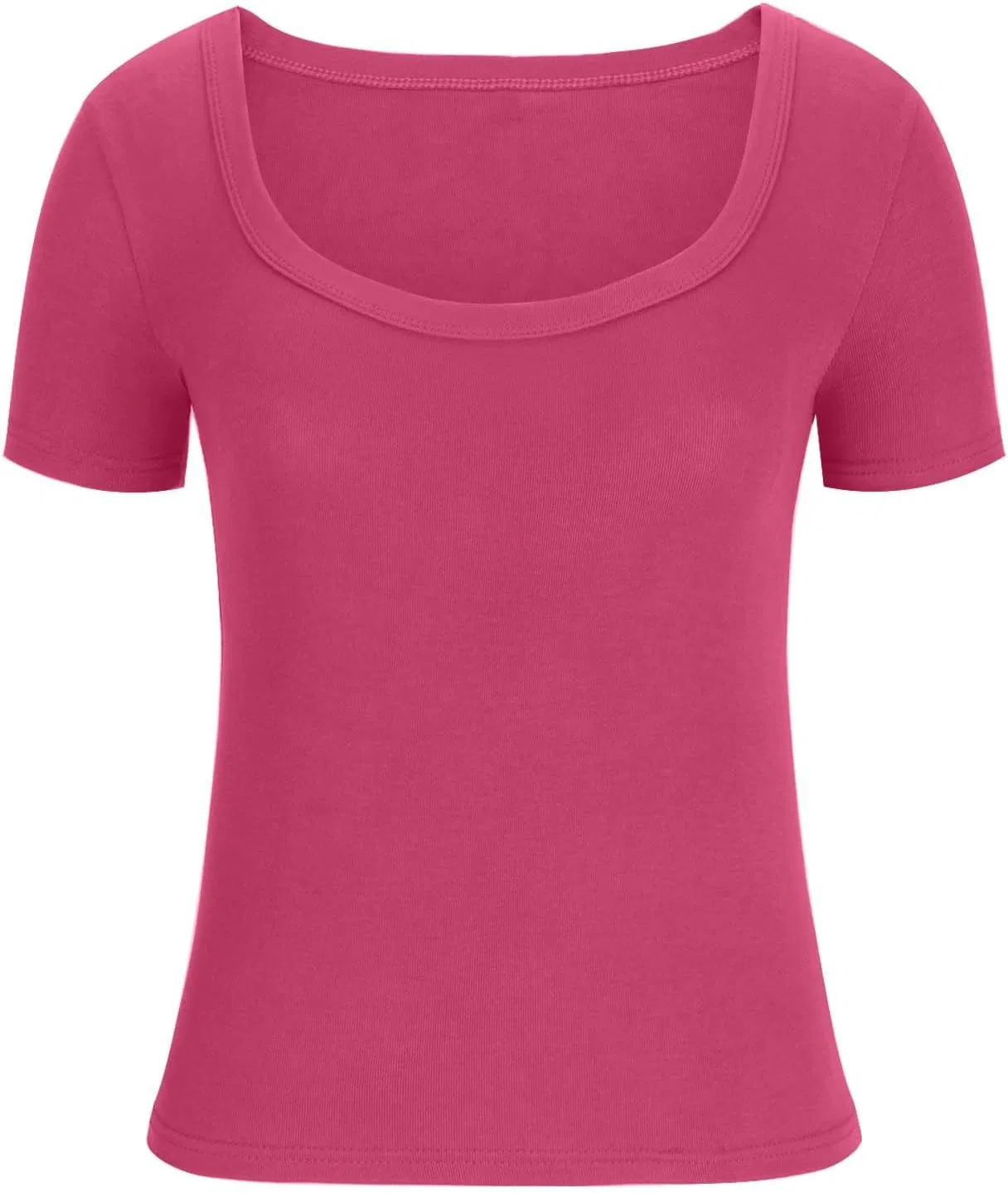 Женская футболка ribbed crew neck racerback slim fitted, Hot Pink — фото 3