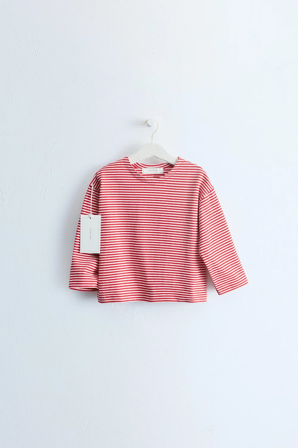 Футболка Zara Timeless с полосатым принтом, White/Red
