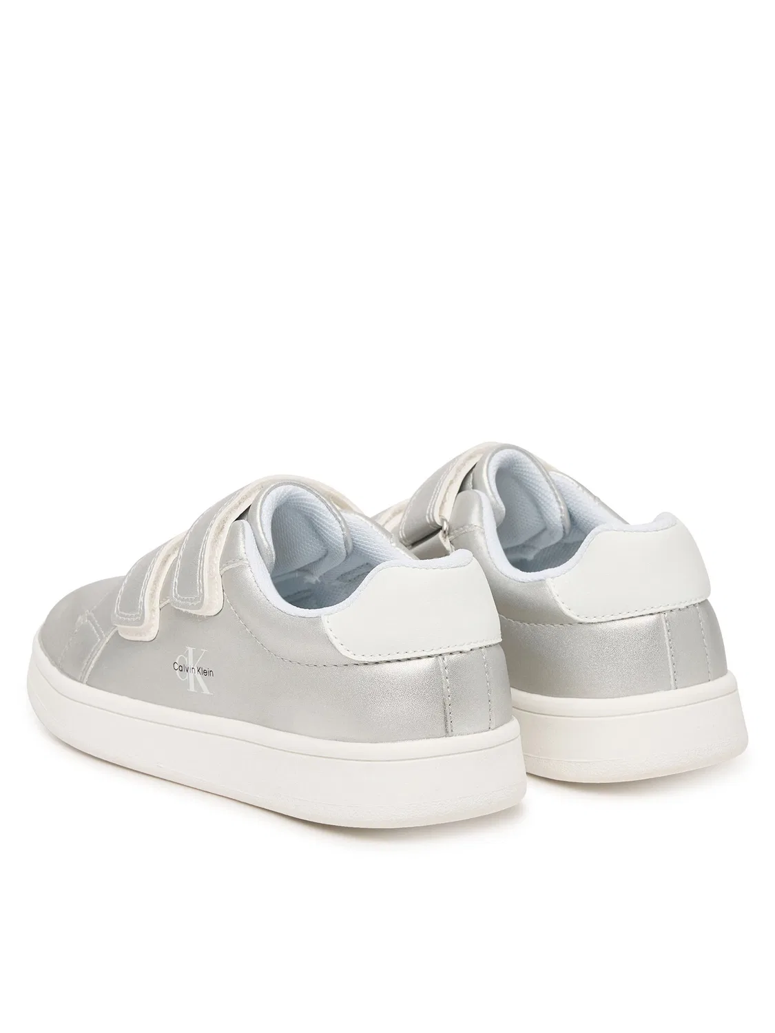 Кроссовки для девочки Low Cut Velcro Calvin Klein, серебристый — фото 3