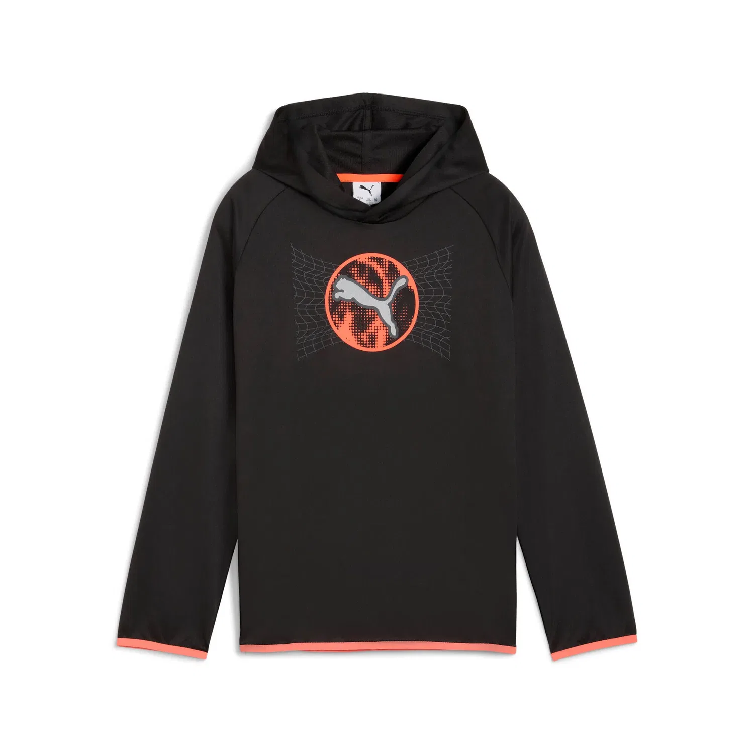 Детское худи Active Sports Lightweight Poly Hoodie Puma, Schwarz Orange Grau