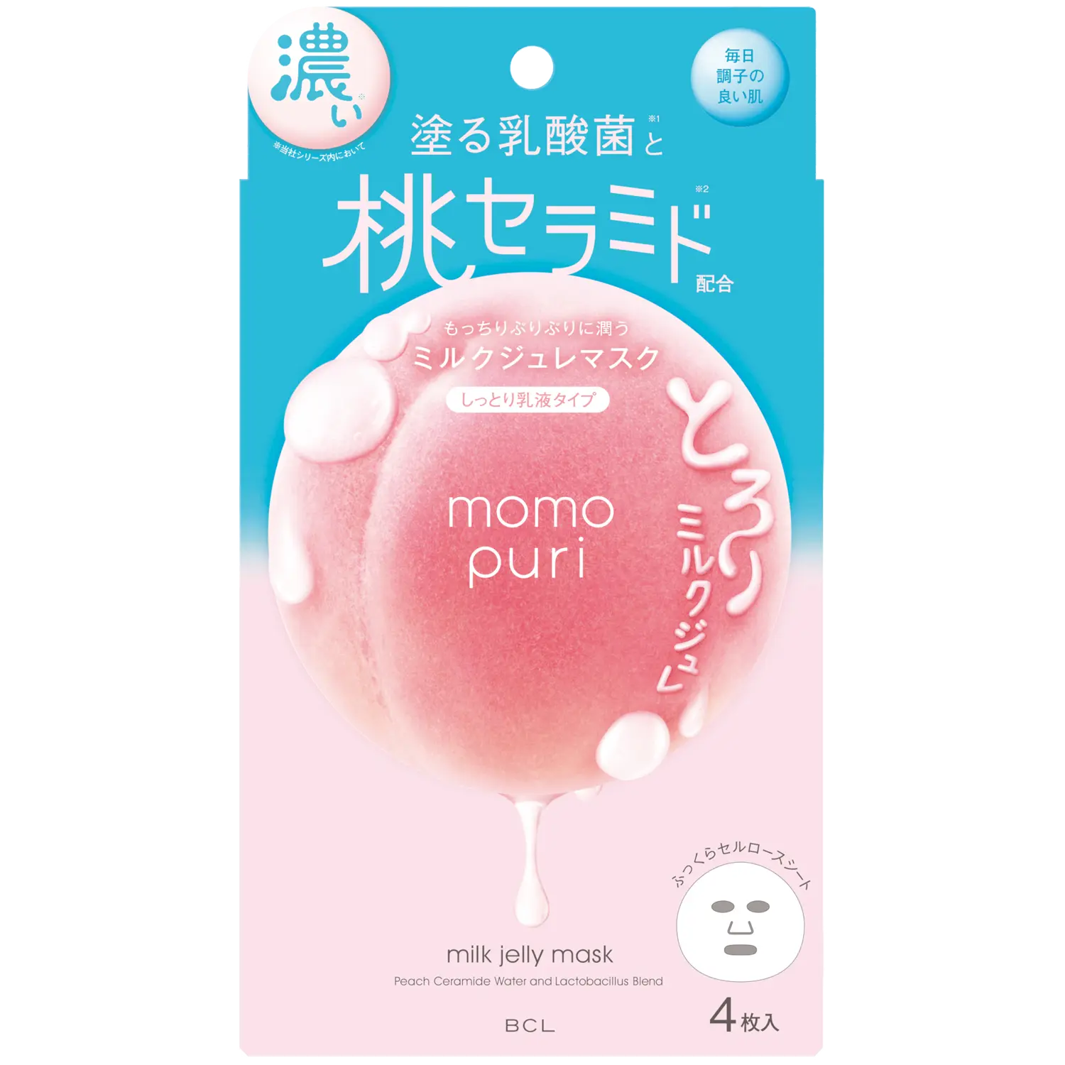 

BCL Momopuri маска с увлажняющей сывороткой для лица, 4x22 мл/1 упаковка