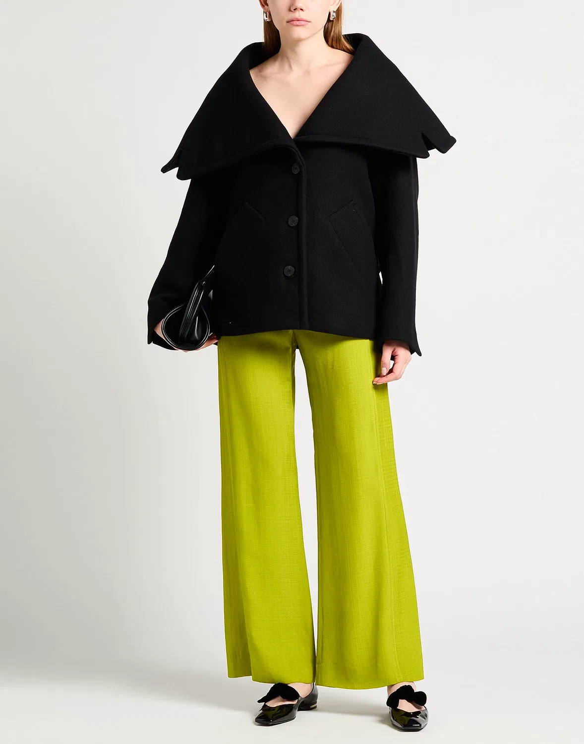 Женское однобортное пальто из шерсти Jacquemus, черный — фото 4