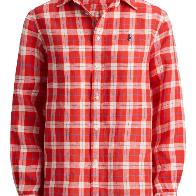 Женская рубашка Polo Ralph Lauren, Red White — фото 4