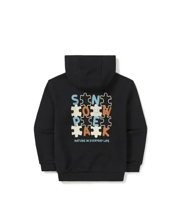Детская футболка с капюшоном, графический принт, Snowpeak Apparel Kids, черный — фото 3