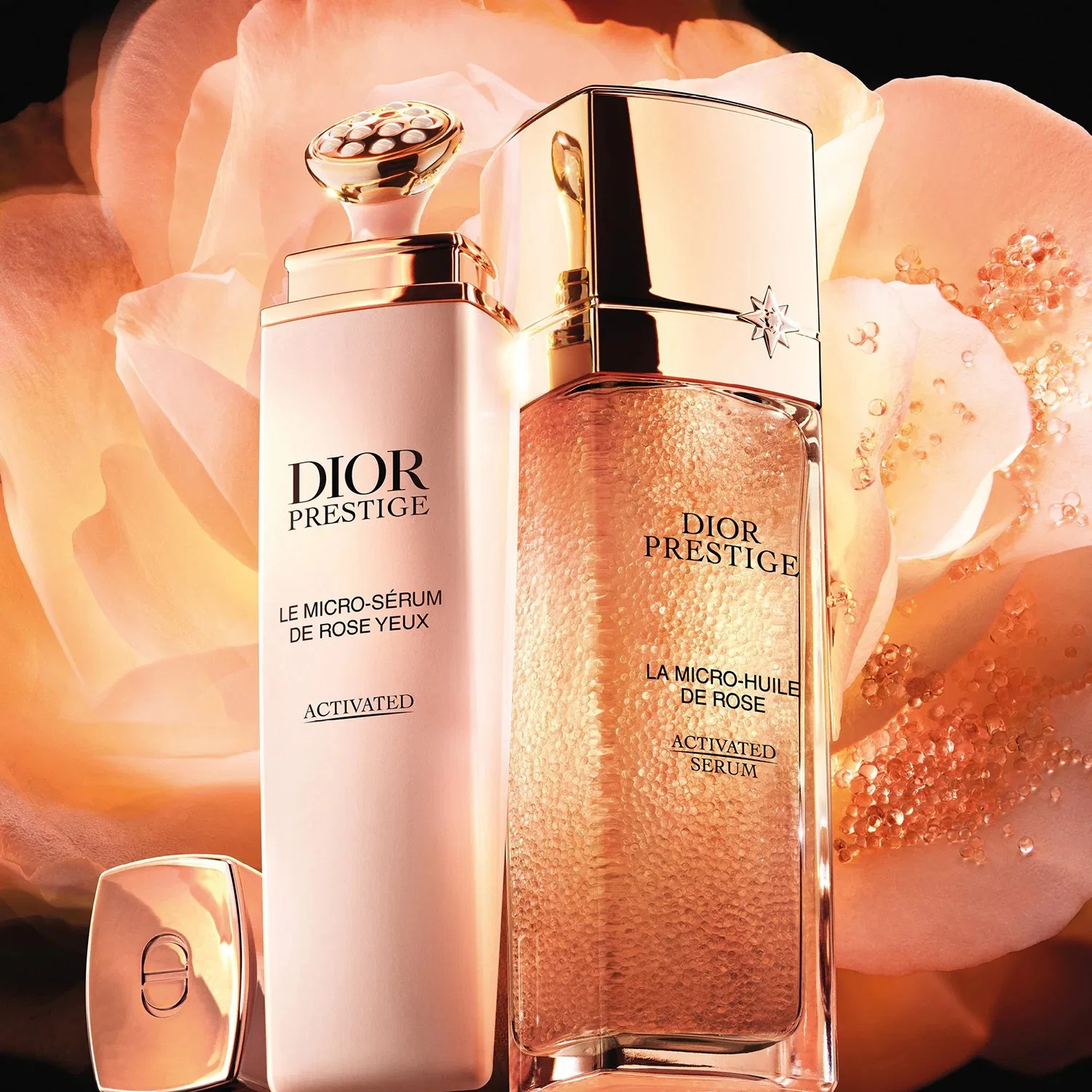 Активирующая сыворотка для кожи вокруг глаз DIOR Prestige Le Micro-Sérum de Rose Yeux Activated, 20 мл, с пептидами розы — фото 4