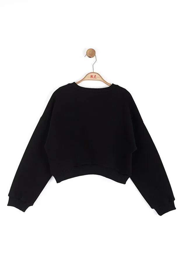 Детское для девочек свитшот с длинным рукавом Nk, Black — фото 3