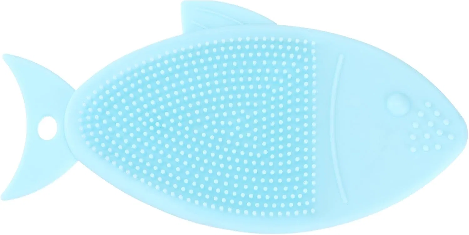 Силиконовая щетка для купания BABY, BAZEITFLOW, 1 шт, 14.6x7.2x2.1 см, Blau