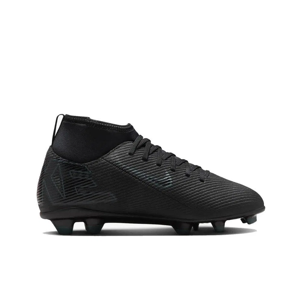 Детские кроссовки для мальчиков с шипами Jr. Mercurial Superfly 10 Club NIKE, Black Black Deep Jungle — фото 4
