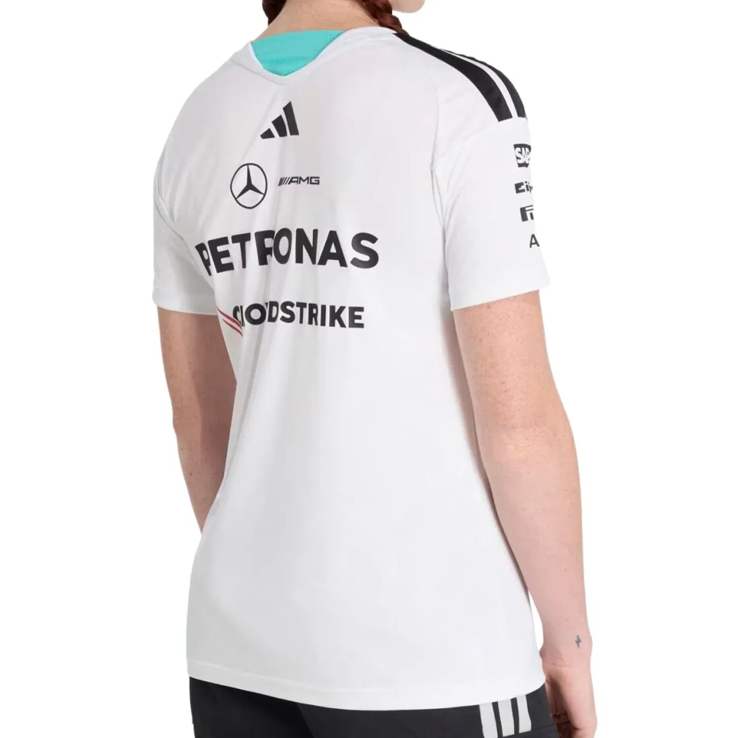 Женская футболка Adidas x Mercedes AMG Petronas Formula 1 Team Driver Jersey, белый — фото 3