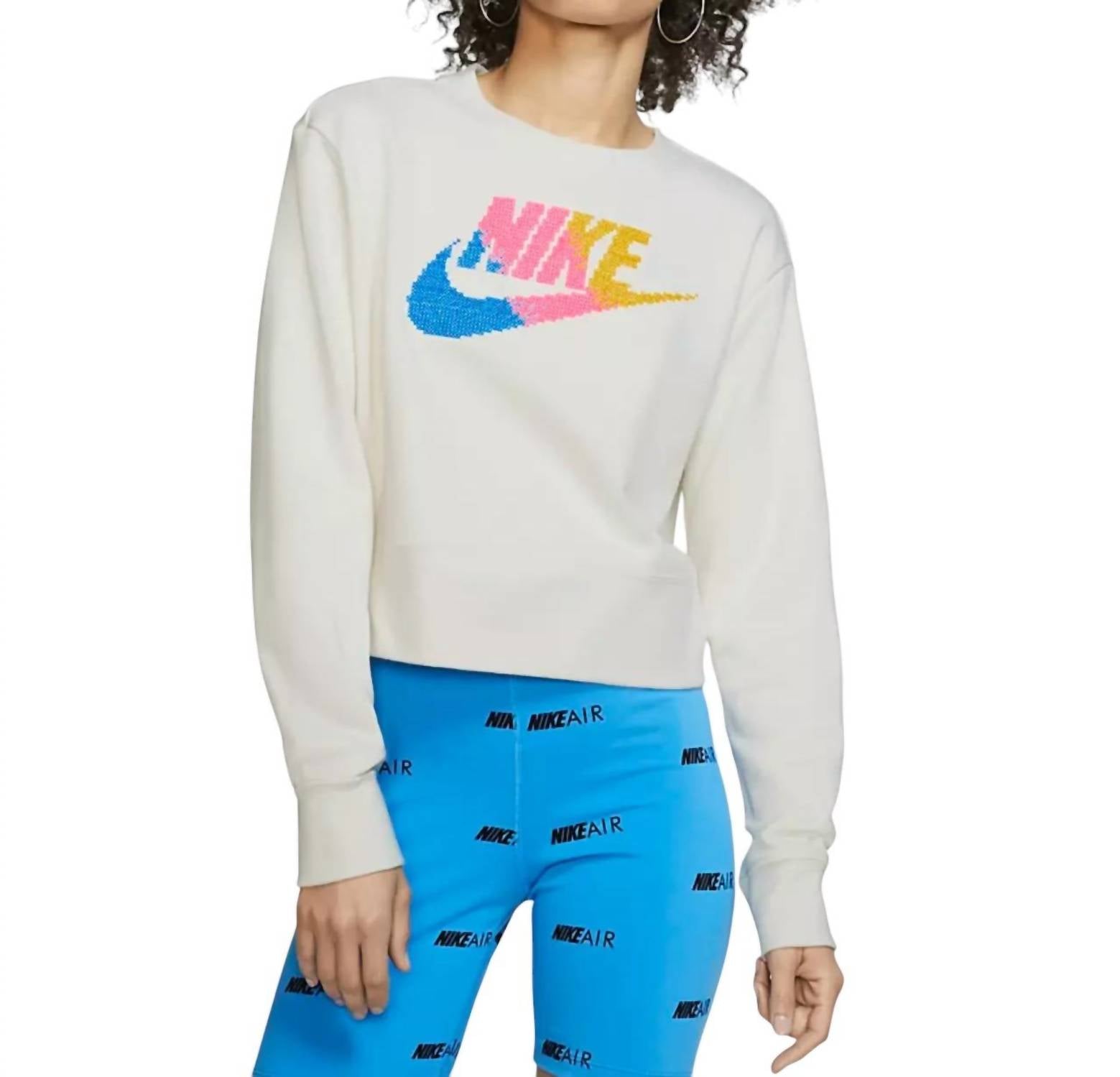 

Женская толстовка с укороченным топом цвета слоновой кости Nike