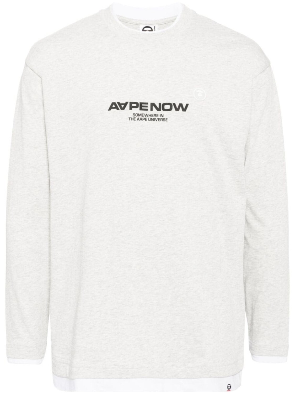 

AAPE BY *A BATHING APE футболка Moonface с длинными рукавами и вышивкой, серый