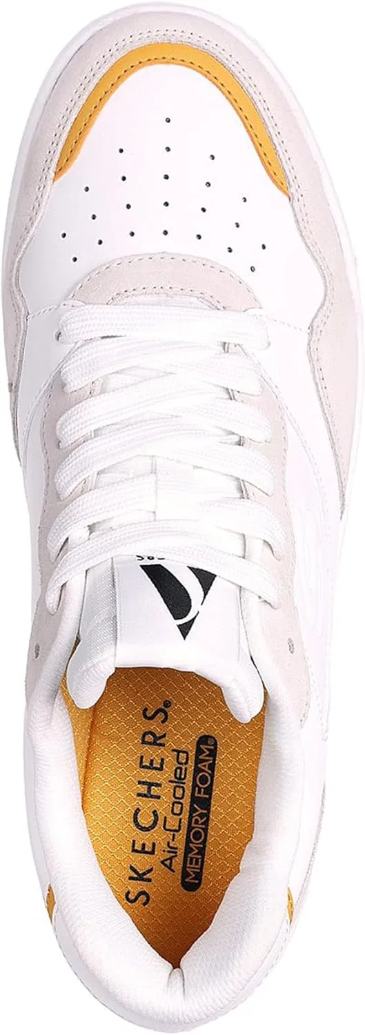 Мужские кроссовки Skechers Koopa Volley Low Lifestyle Trainers, 2-White Leather Suede Duraleather Mesh Y — фото 4