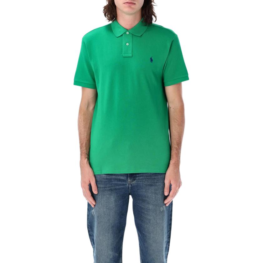 Поло с вышивкой пони и короткими рукавами Polo Ralph Lauren, зеленый — фото 4