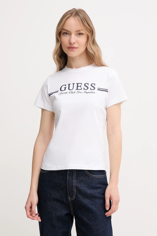 

Хлопковая футболка Guess, белый
